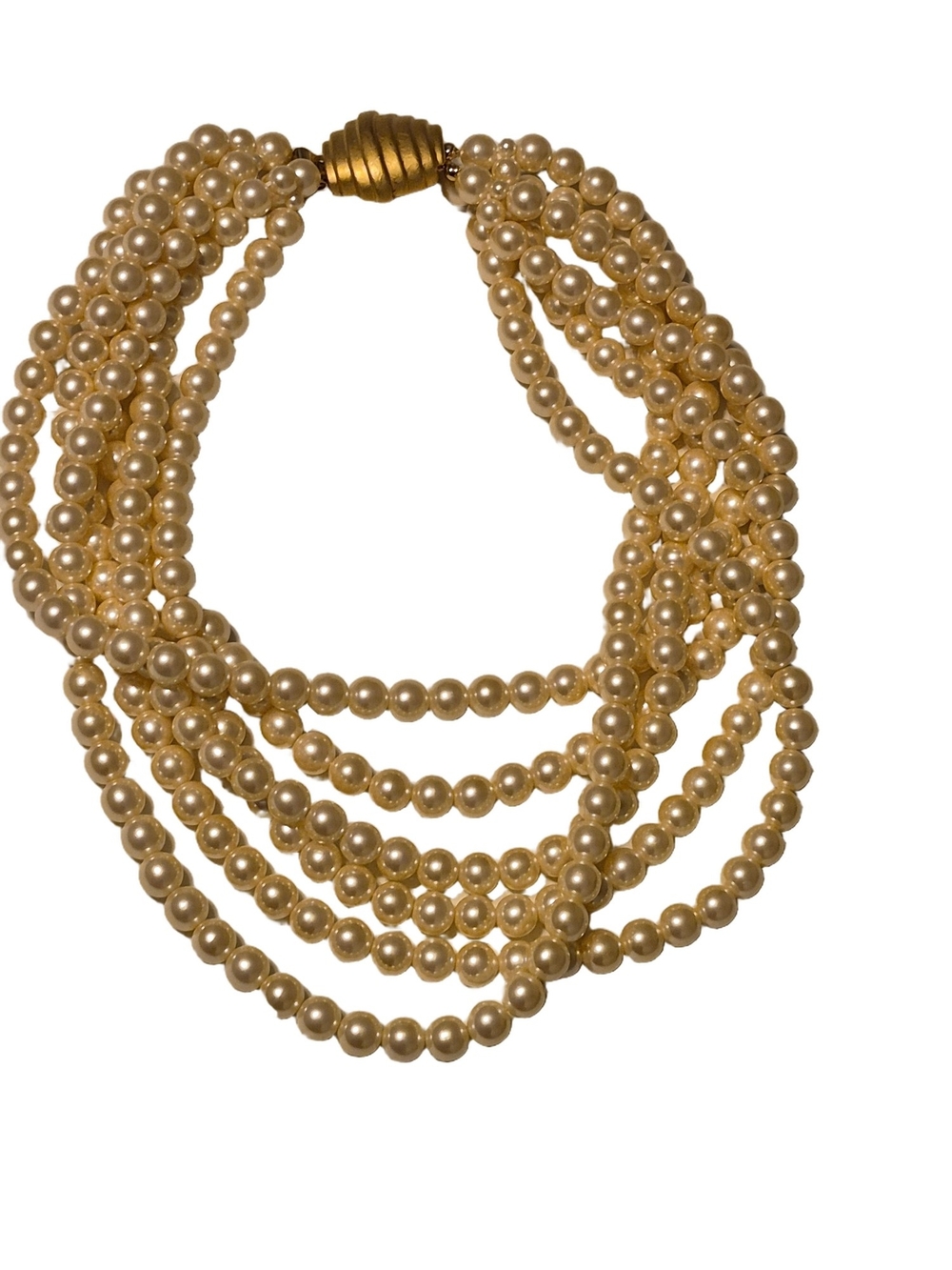 Gold Tone Carolee Multi-Strand Pearl Necklace - Elegant Women Jewelry